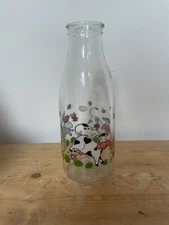 Le Parfait France Glass Milk Bottle Vintage Cow Design Country Retro Flower Vase