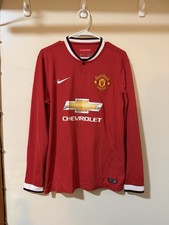 Manchester United Nike Dri-FIT Long Sleeve Home Jersey 2014-15 Red Mens M