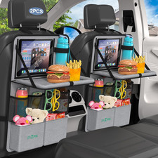 Car Backseat Organizer with Tablet Holder,11 Storage Pockets with Foldable Food