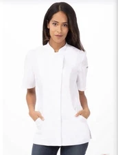 Chef Works Women’s Roxby White Chef Coat 2XL NWT Short Sleeve CES02W