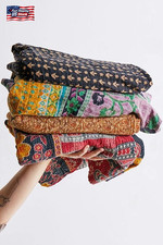 Royal Craft Indian Vintage Kantha Quilt Handmade Throw Reversible Cotton Blanket