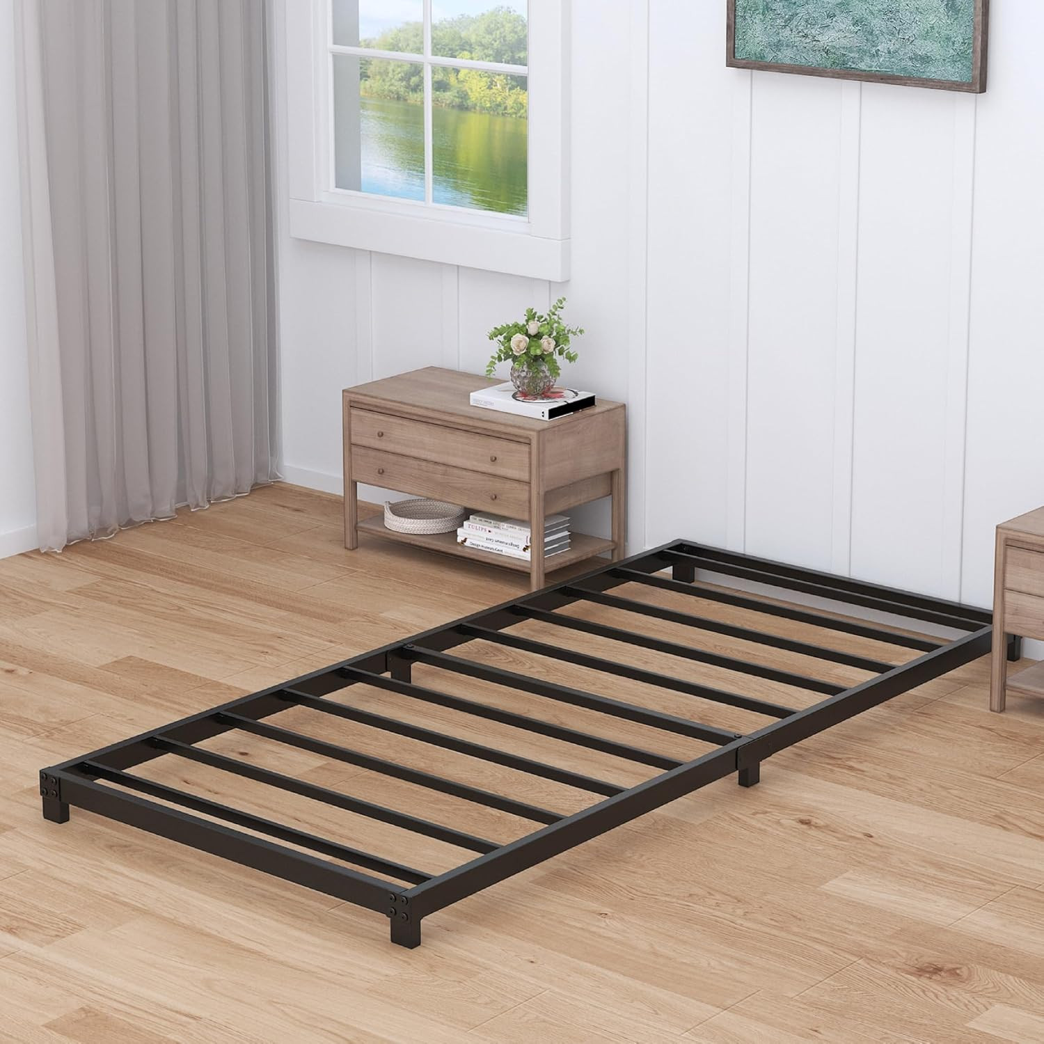 S Low Profile, Xl Twin Bed Frame No Box Spring Needed, H