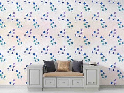 3D Flower Abstract Watercolor Pattern Self-adhesive Removable Wallpaper Murals