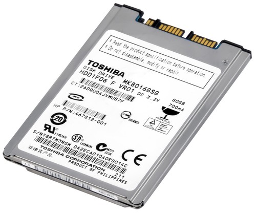 TOSHIBA 80GB 5.4K 8MB Microsata 1.8'' MK8016GSG - Picture 2 of 3
