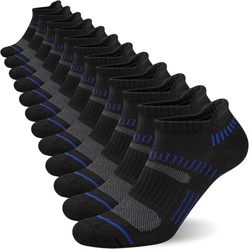 COOPLUS Mens Ankle Socks Athletic Cushioned Breathable Low Cut Tab With Arch Sup