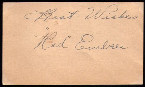 1949 Red Embree St. Louis Browns Indians VINTAGE SIGNED GOVERNMENT POSTCARD GPC - Picture 1 of 2