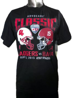 New Advocare Classic  Badgers Vs Bama Matchup 2015 Black Tee Shirt  Sz Medium