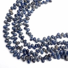 Natural Blue Sapphire Beads 8 Inch Strand 6-7 MM Beads Smooth Teardrop Shape