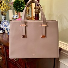 Nwot Ted Baker London Alissaa Satchel Tote Bag Mid Purple Gray Rose Gold