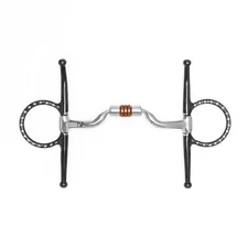 NY Tack 5" Western Full Cheek Low Port Copper Roller Snaffle Horse Bit