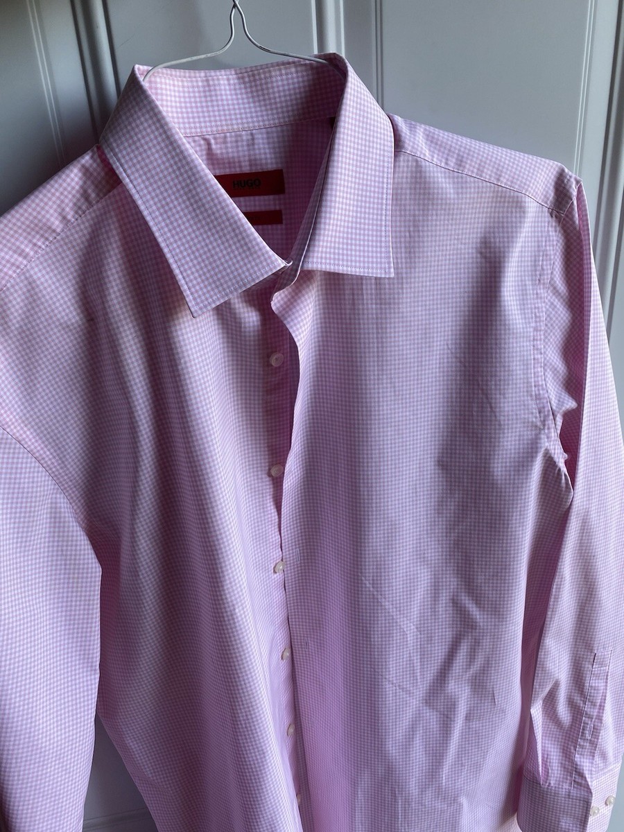 BOSS Hugo Boss Shirt Mens 16.5 Sharp Fit Dress Shirt 100% Cotton