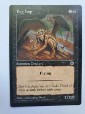 MTG Magic The Gathering Card Bog Imp Summon Creature Black Portal 1997
