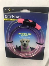 Nite Ize NiteHowl Dog LED Safety Necklace Pink Dog Collar Universal Size