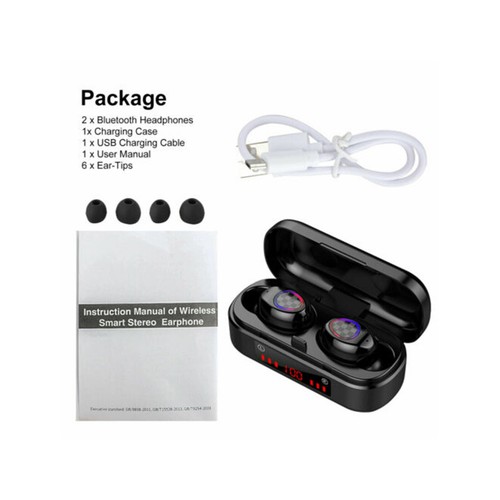 Mini Bluetooth 5.0 Headset Wireless Earphones Stereo Headphones Earbuds 2021 - Photo 9 sur 9