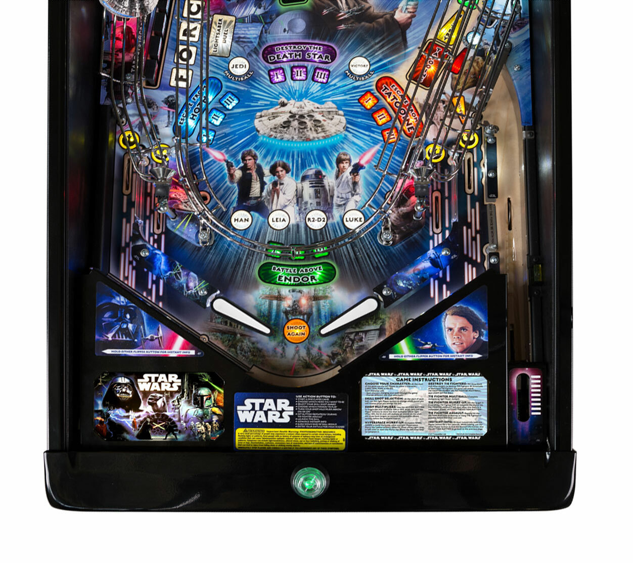 Stern Star Wars Premium Pinball Custom Apron Instruction Cards eBay