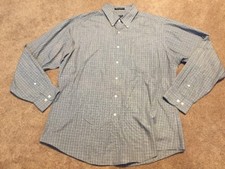 Mens Arrow Fitted Black White Dress Button Shirt Size XL 17 34/35 Wrinkle Free