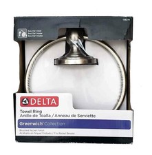 Delta Greenwich Collection Brushed Nickel Finish Towel Ring Holder 138274