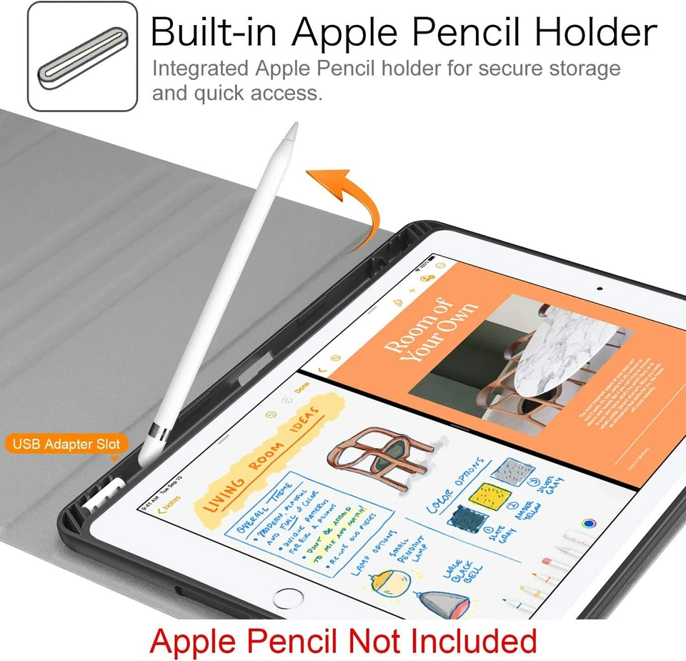 AICase Keyboard Case for iPad 9th 8th 7th Generation Leather Folio Back Cover - Image 3 of 4