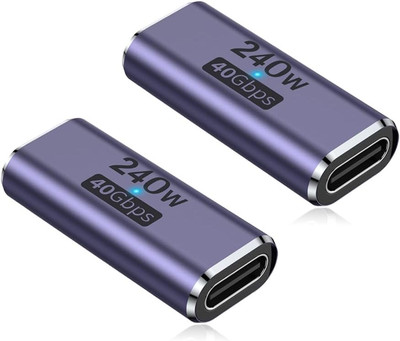 Auvipal 240W USB C Coupler (2 Pack), USB Type C Female to Female Adapter Extende
