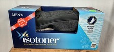 NIB ISOTONER Signature comfort Memory Foam Slippers XXL 13-14 mineral Black/Gray