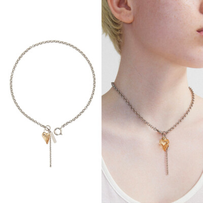 21AW Justine Clenquet Necklace Women Brass Plated Heart Pendant