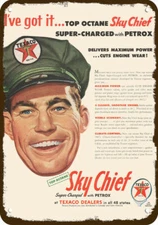 1954 TEXACO GAS STATION ATTENDENT Vintage Look DECORATIVE REPLICA METAL SIGN