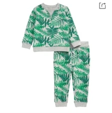TUCKER & TATE Babies Sweatshirt & Sweatpants Set In Green Light Heather Size 12M