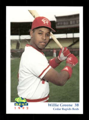 1992 Classic Best Cedar Rapids Reds 20 Willie Greene BXCP38