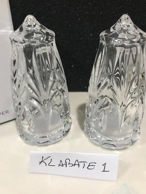 WATERFORD Crystal MARQUIS CANTERBURY 4" SALT & PEPPER SHAKERS Set # 1056566