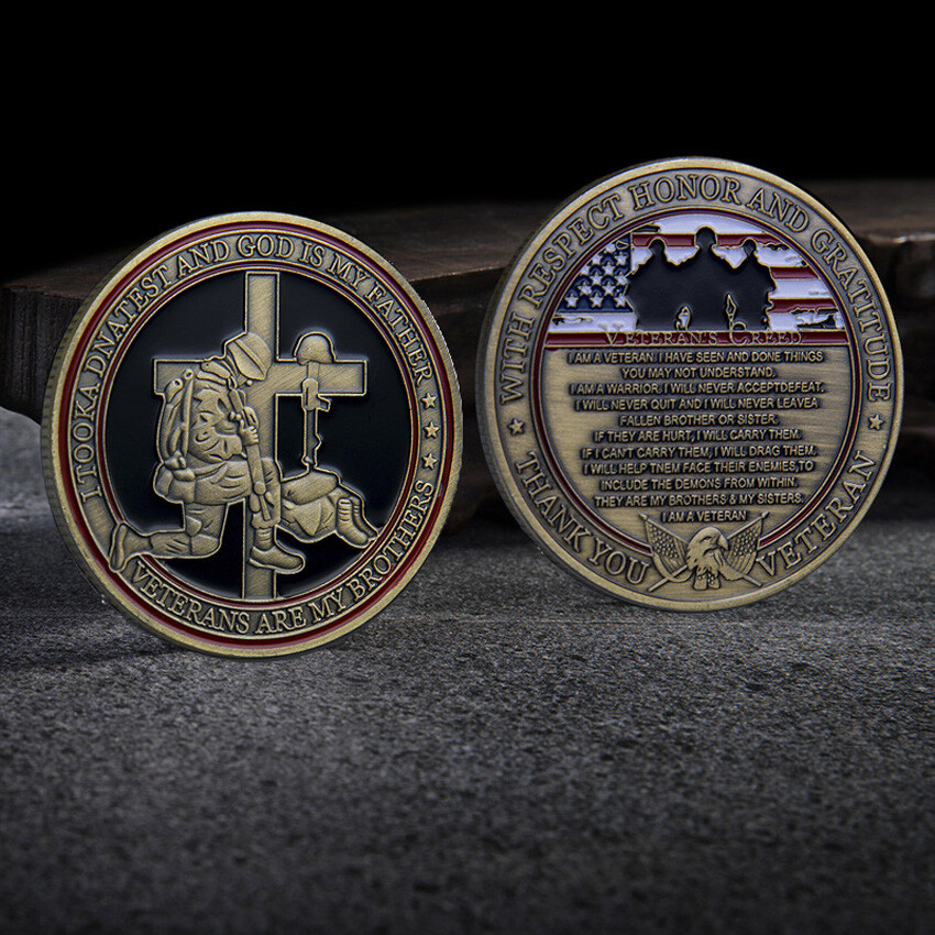 USA Veterans Creed Thank You for Your Service Challenge Coin Commemorative Gift