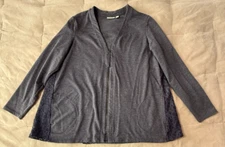 LOGO Lounge Women's Purples Long Sleeve Full Zip Top Size L