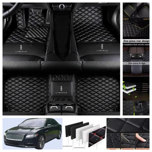 For Lincoln Continental 2017-2020 Car Floor Mats Leather Luxury Custom Carpets - Imagen 25 de 44