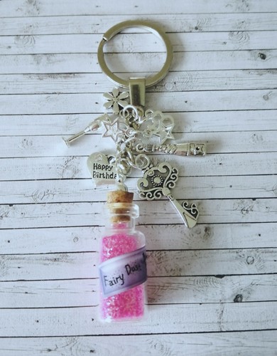 13th,16,18,21st,25th,30,40,50,60,65,70,80th Happy birthday, fairy dust key ring - Picture 4 of 10