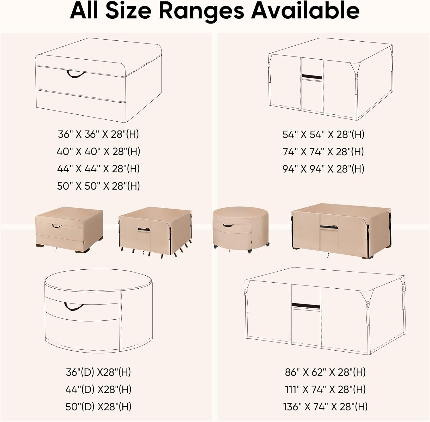 , Heavy Duty 600d Canvas Patio Furniture Covers For
