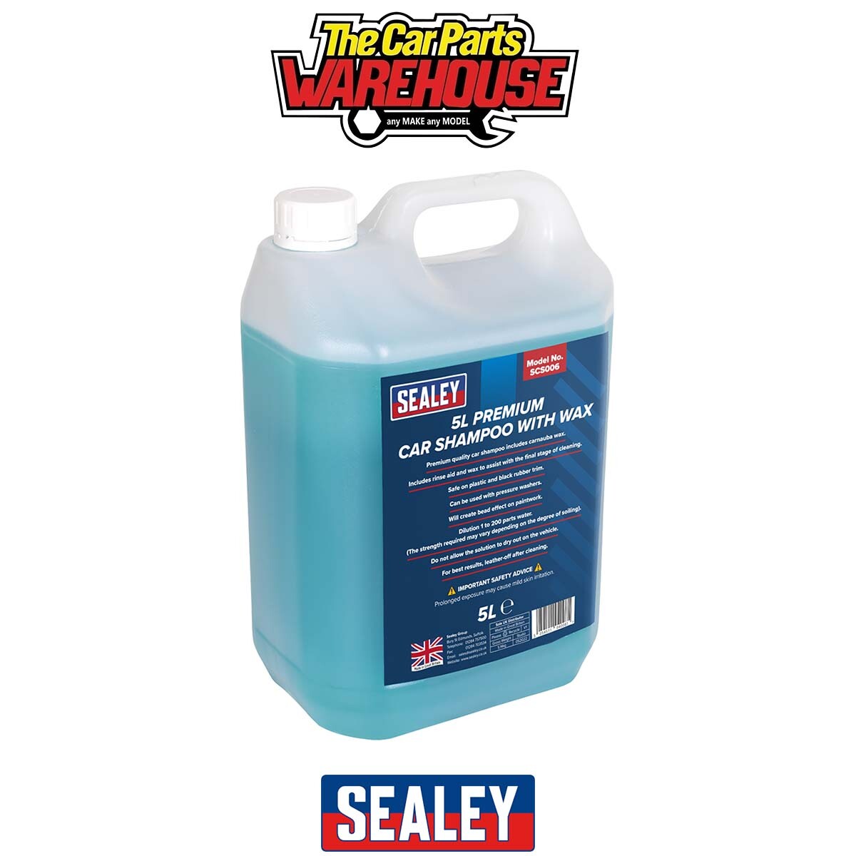 Sealey SCS006 Car Shampoo Premium with Wax 5L