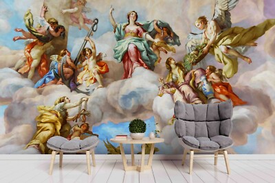 3D Oil Painting Myth Figure Angel Self-adhesive Removable Wallpaper Murals Wall