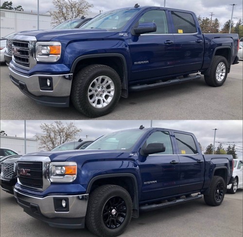 4 BLACK 2014-20 GMC SIERRA 1500 YUKON 18" Wheel Skins Hub Caps Alloy Rim Covers - Picture 3 of 3