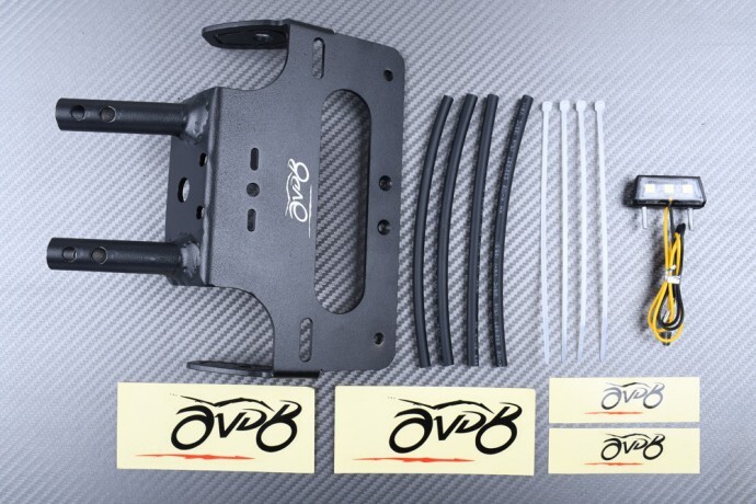 Support plaque d'immatriculation KAWASAKI ZX10R inclinaison réglable et fixation robuste alu