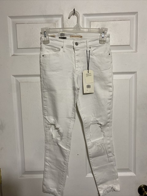 Ankle Frayed Hem DESTROYED SKINNY Jeans 