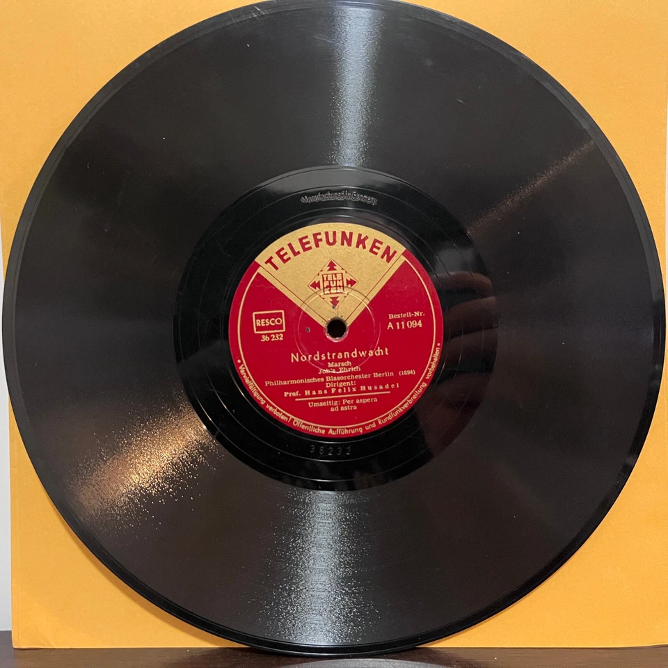 Telefunken 1930s Germany - Nordstrandwacht - 10" Shellac 78RPM Record - E - Image 2 of 4