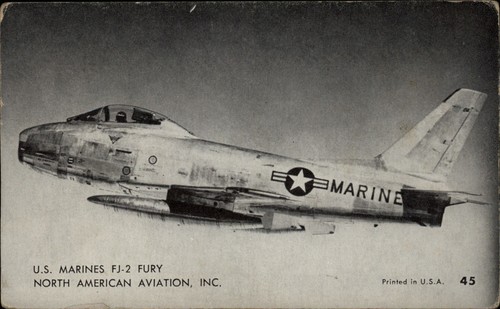 Miltary Aircraft US Marines FJ-2 Fury fighter North American Aviation Inc