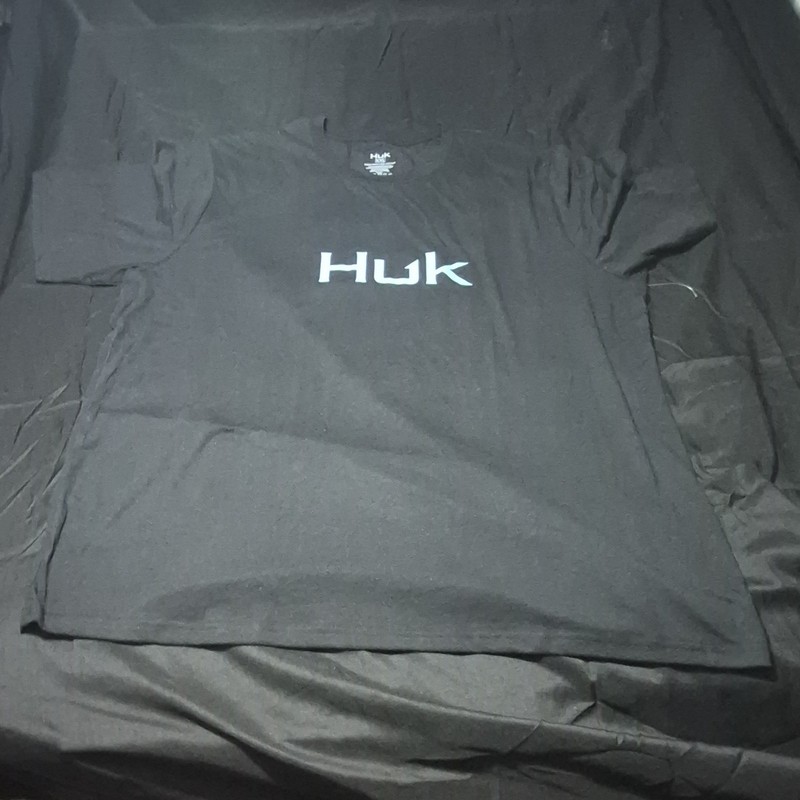 Huk Fishing Logo Casual T Shirt Nwot XXL Mens Short Sleeve Black
