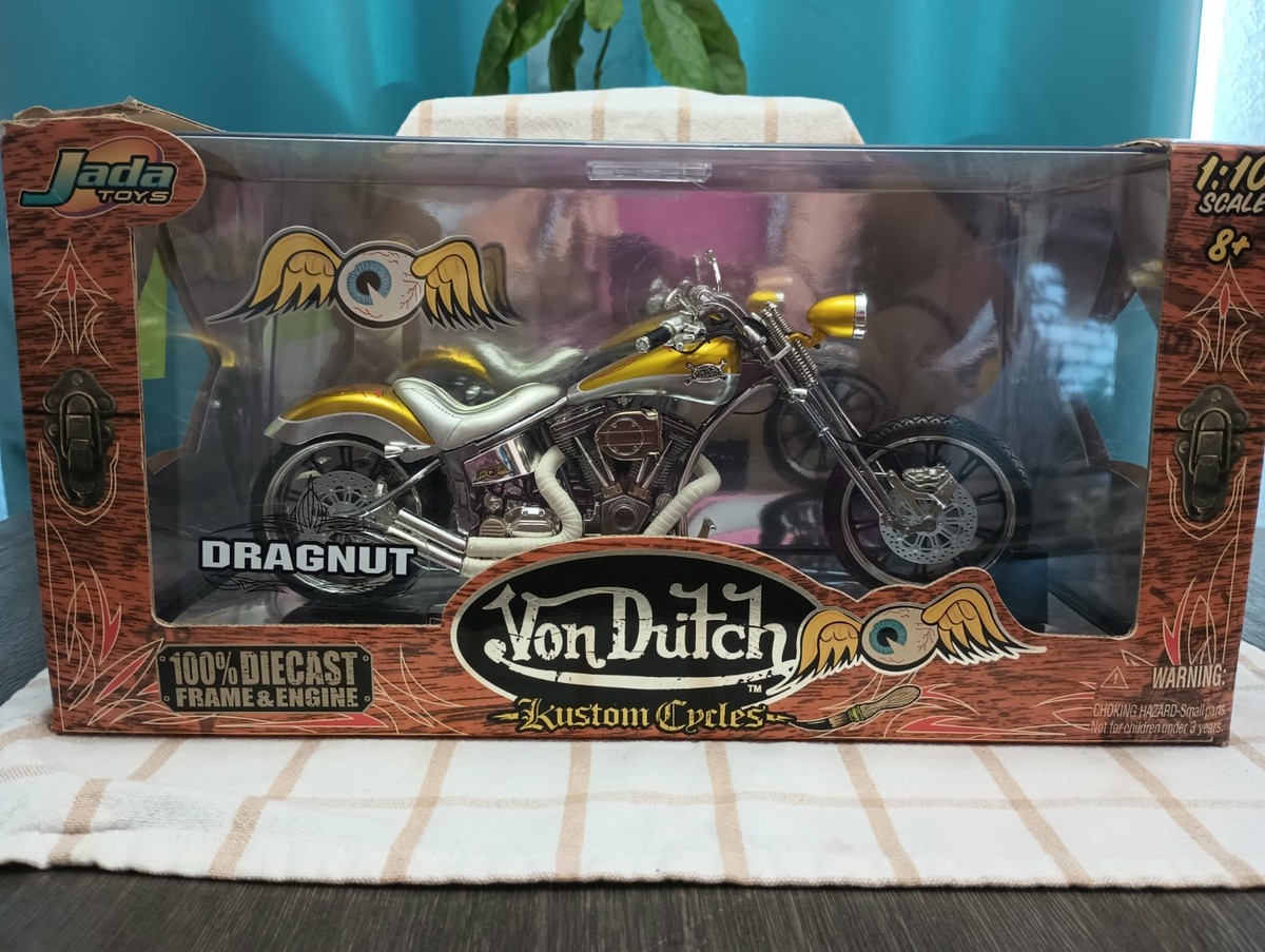 2004 Jada Toys Von Dutch Kustom Cycles Gold Dragnut Motorcycle 1