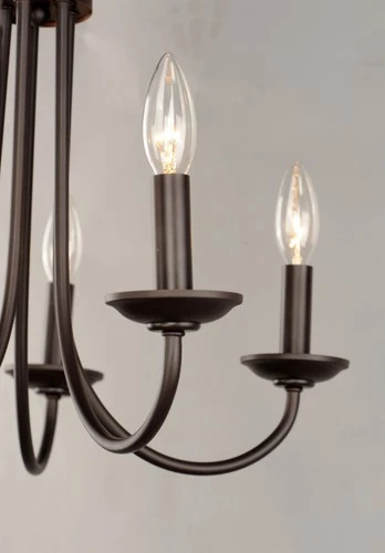 Maxim 10345 Logan 5 Light 21"W Taper Candle Chandelier - Nickel - Picture 8 of 9