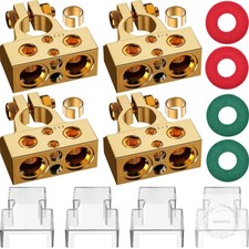 Battery Terminal Connectors, 0/2/4/6/8/10 AWG Battery Terminals, Heavy Duty Car