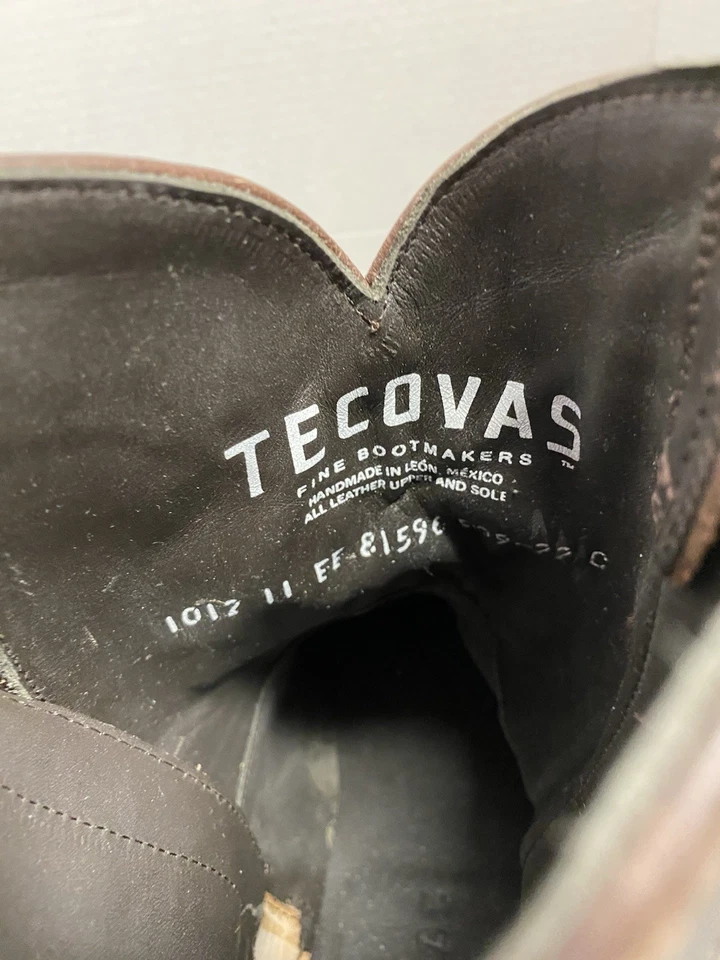 BOTAS TECOVAS 1012 The Dean Stout de cuero bovino occidental con cremallera 11 EE Foto 3 de 4