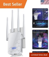 Ultra-Fast WiFi Extender with 4 Antennas  10000 sq.ft Coverage  WPA Security