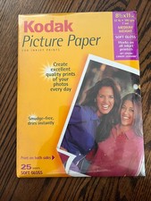 Kodak Picture Photo Paper 8 1/2" x 11" Soft Gloss 25 Printer Sheets Sealed New