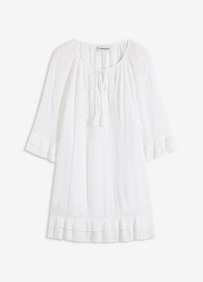 Neu kurze Tunika-Skaterkleid Gr. 46 Weiß Sommerkleid Freizeitkleid Casual-Kleid