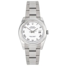 Rolex Datejust 36 Stainless Steel Silver Roman Dial 36mm Smooth Oyster 116200 Fu